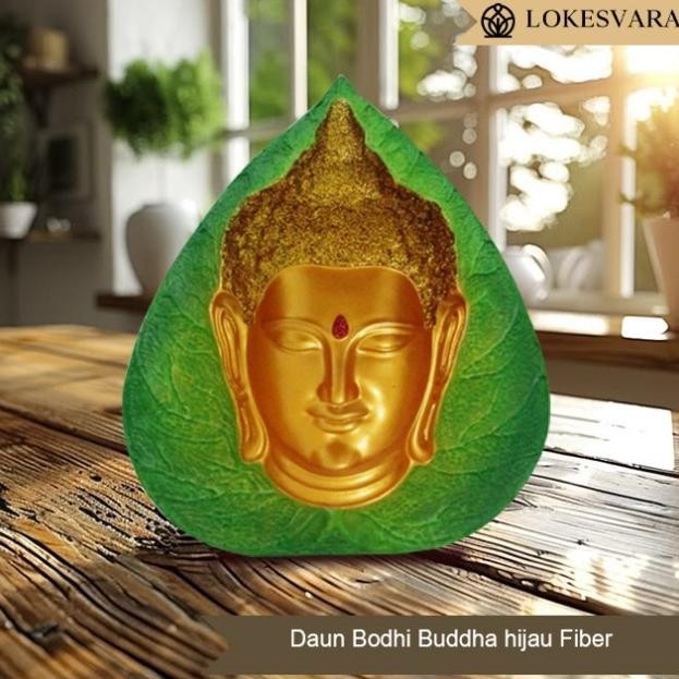 *$*$*$*$] Pajangan Rupang Daun Bodhi Buddha Hijau Fiber