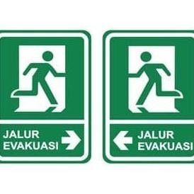 Sign Rambu Jalur Evakuasi. Posfor/Glow in The Dark. Acrylic 20x30 cm