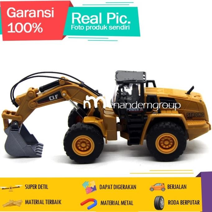 Sale Diecast Miniatur Mainan Mobil Truk Buldoser Beko Compact Excavator Besi Metal