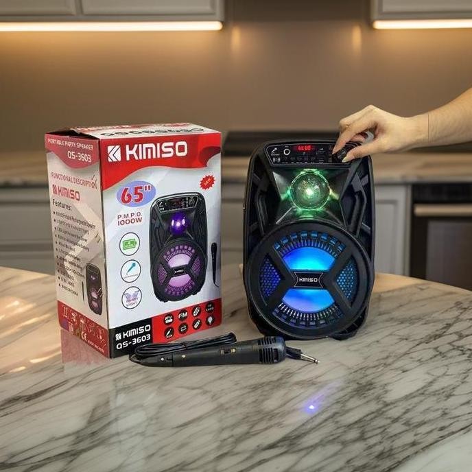 Promo Mkc Kimiso-3603 Speaker Bluetooth Bass Speaker Bluetooth Portable Kimiso Qs-3603 Bonus Microph