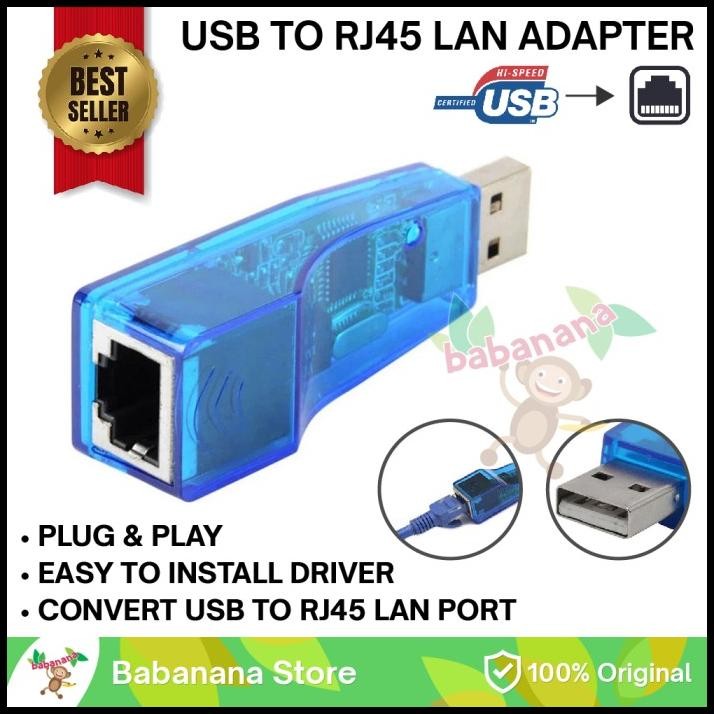 Usb To Lan Rj45 Konektor Network Konverter External Laptop Biru