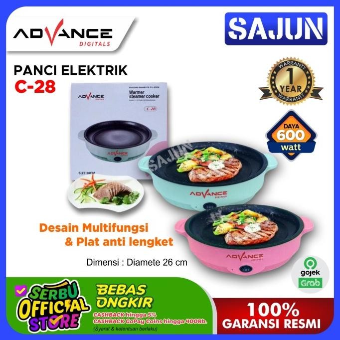 Advance Panci Listrik Serbaguna C-28 Steamer Cooker Warmer C28