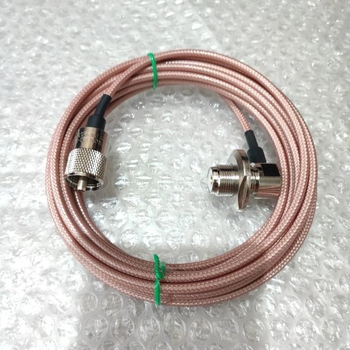 CO KABEL TEPLON PERAK UK RG58 7 METER KONEKTOR AMPHENOL TERPASANG KABEL ANTENA RIG MOBIL