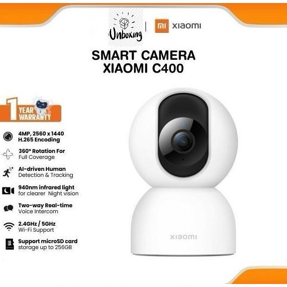 Murah Xiaomi Mi C400 Ipcam Wifi 4Mp 2.5K Ip Camera Wireless Kamera Cctv 360