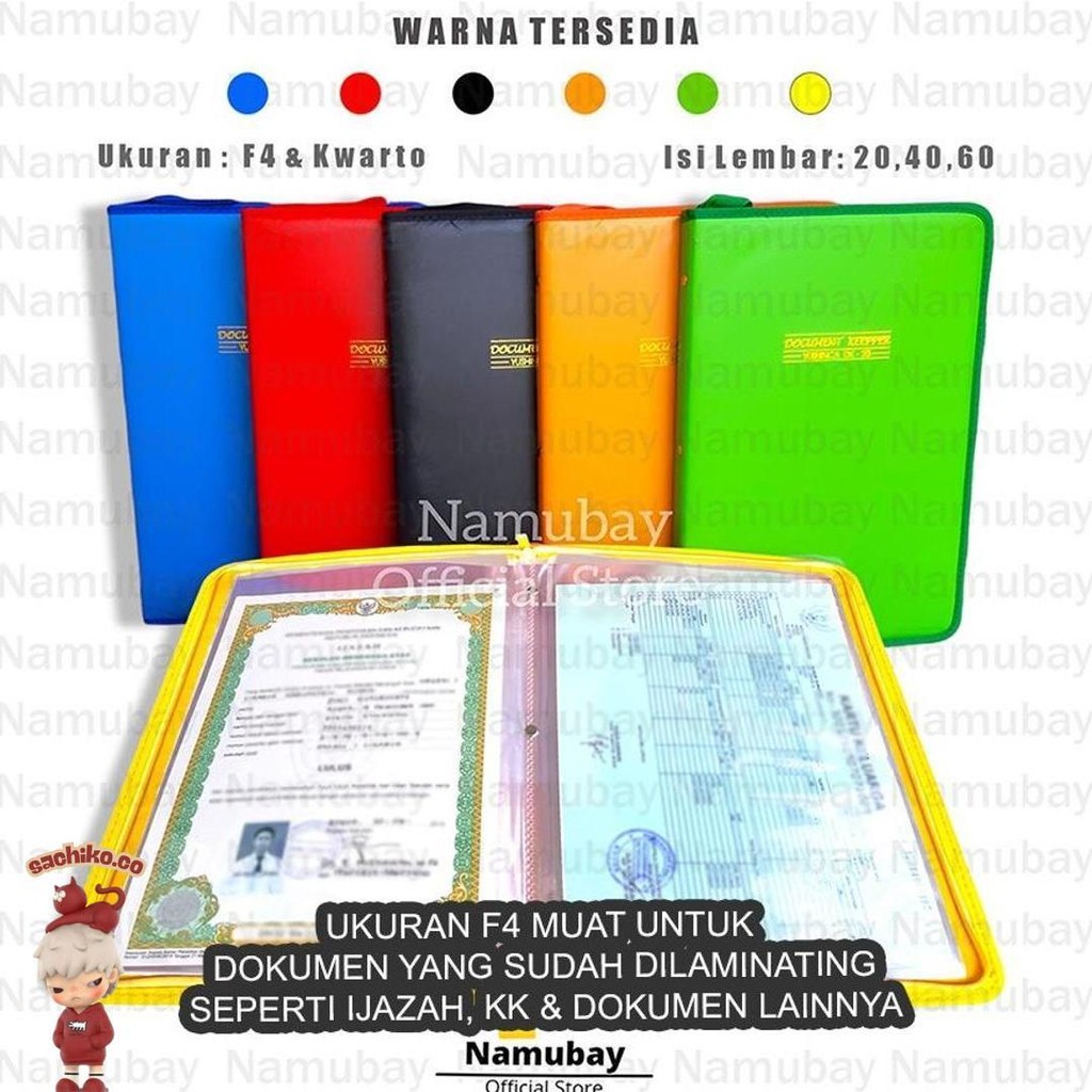 Dokumen Keeper Isi 20,40,60 Lembar/Dokumen Keeper Resleting/Map Anti Air/Map Dokumen/Clear Holder/Ma
