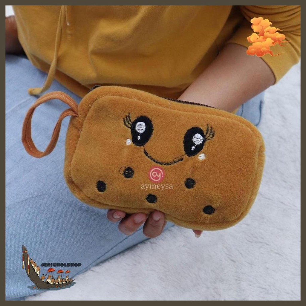 Tas Pouch Kosmetik / Makeup Mini Motif Boneka Boba Viral Terlaris 2022 Dompet Handpone Dan Uang Deng