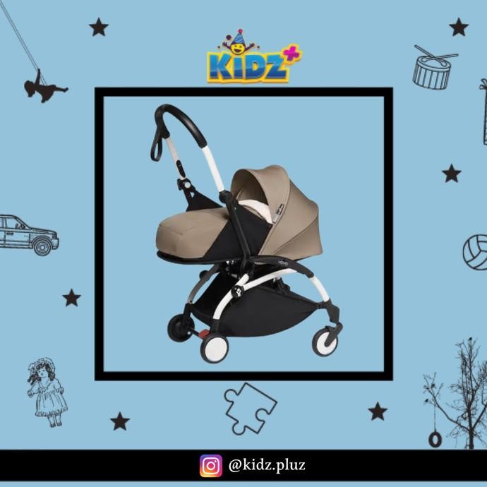 Sale Sewa Babyzen Yoyo+ White Frame Stroller With 0+ Newborn Pack Taupe