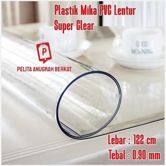 

Plastik Mika Lentur Super Clear Bening Lebar 122cm Tebal 0.90mm / Mika Bahan Penutup Atap Meteran murah