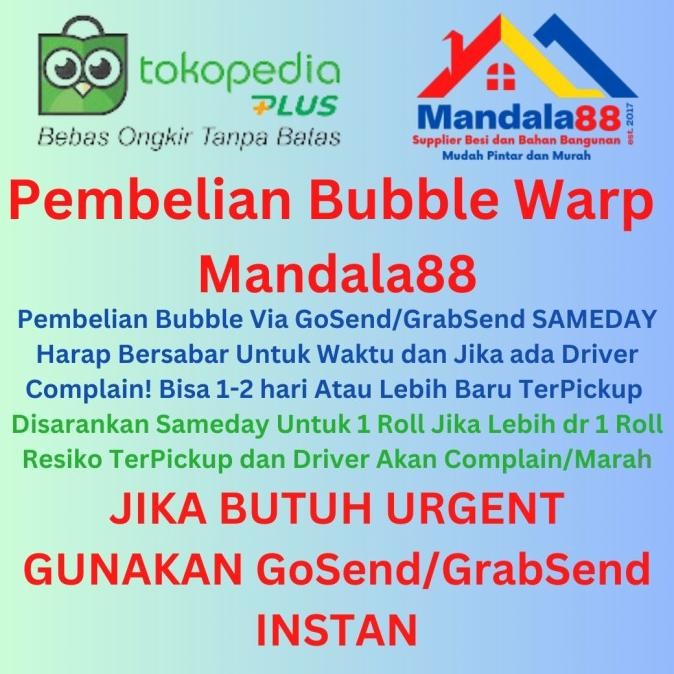 

Jual Rugi!! Habisin Stock! Bubble Wrap ROLL 1.25Mtr x 50Mtr murah