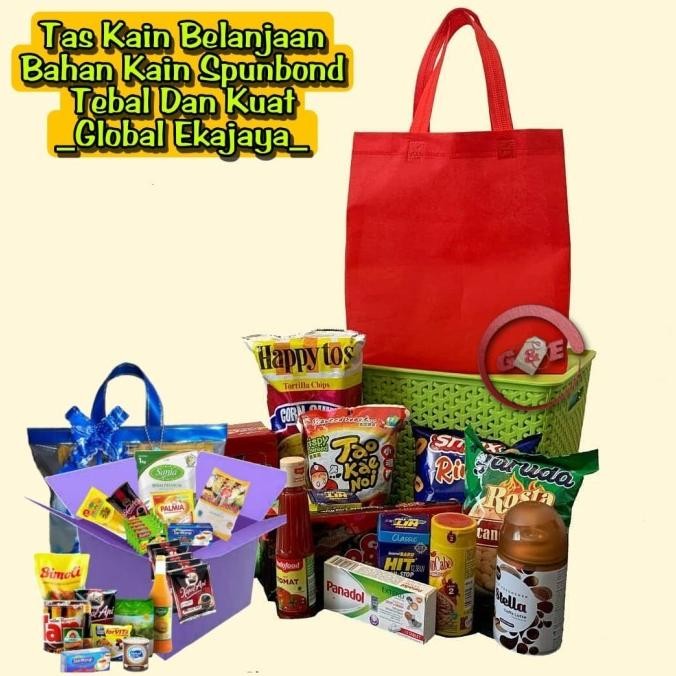 

(Model Alas Box Kotak Real Tebal 75 GSM) Goodiebag Tas Kain Spunbond murah