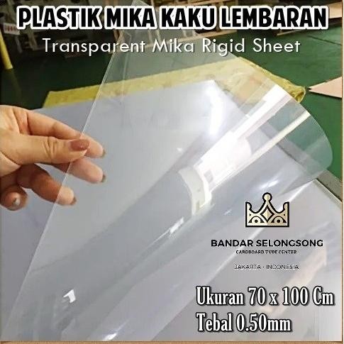 

Plastik Mika Bening Transparan Lembar PVC Rigid Sheet 70x100cm 0.50mm murah
