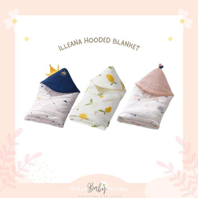 Murah Illeana Baby Hooded Cotton Blanket / Tudung Selimut Katun Bayi Bedong