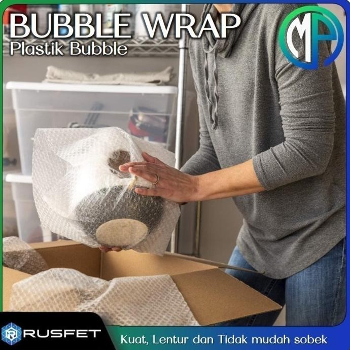 

Plastik Bubble Wrap Roll 60cm x 50m Putih Bening / Hitam DKM+ Rusfet murah