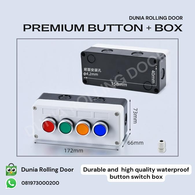 4 Button - Push Button Switch Box Waterproof/ 4 Tombol Push Button Pintu Tahan Air / Tombol Pintu Ot