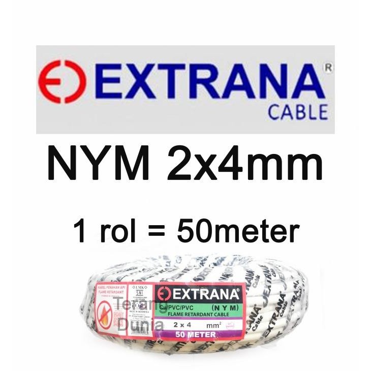 Kabel Extrana Nym 2X4Mm Rol Kabel Tunggal 2X4Mm Kabel Nym 2X4Mm Extrana New Stok