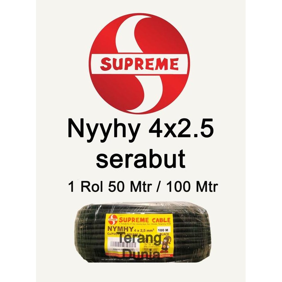 Kabel Serabut Supreme 4X2.5 Rol Kabel Supreme Nyyhy 4X2.5 Rol New Stok