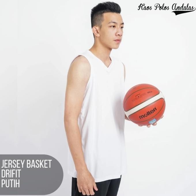 Sale Jersey Basket Dryfit Polos Putih