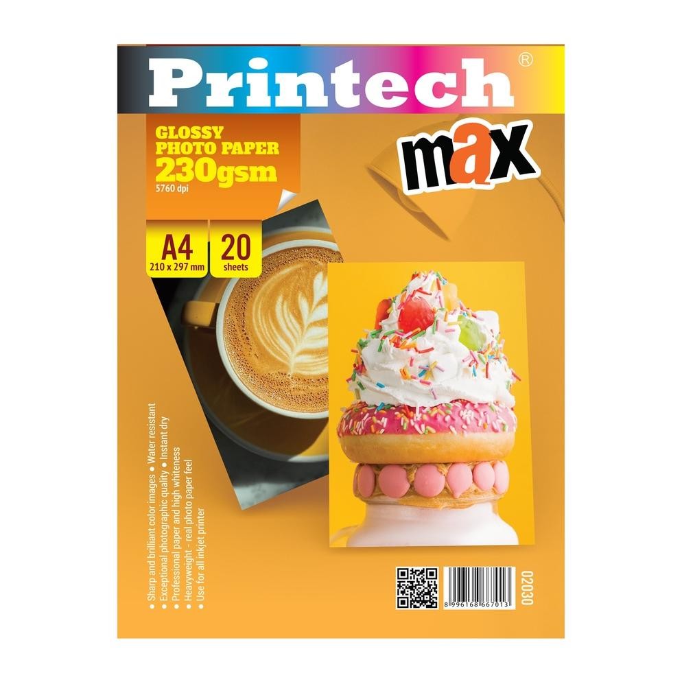 

Best Seller Kertas Foto / Photo Paper Printech Glossy Max A4 230Gsm - 02030