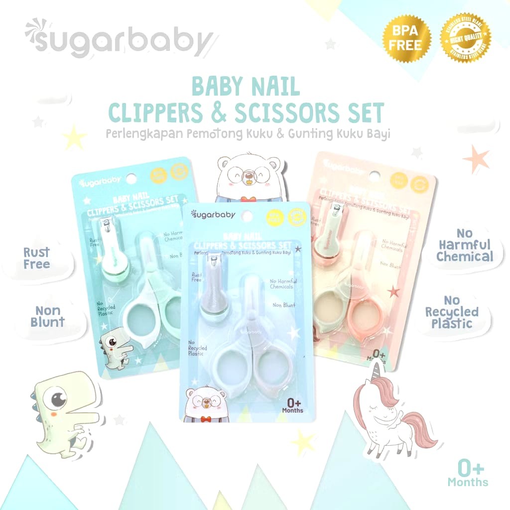 Sugar Baby - Baby Nail Clippers & Scissors Set | Gunting Kuku Bayi