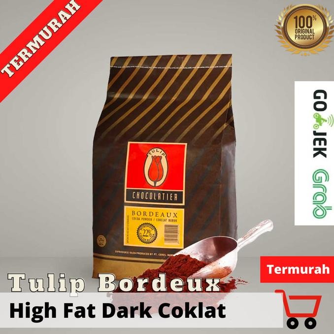 

BARU TULIP BORDEAUX 2,5KG/SAK PURE DARK COKLAT COCOA BUBUK COKELAT