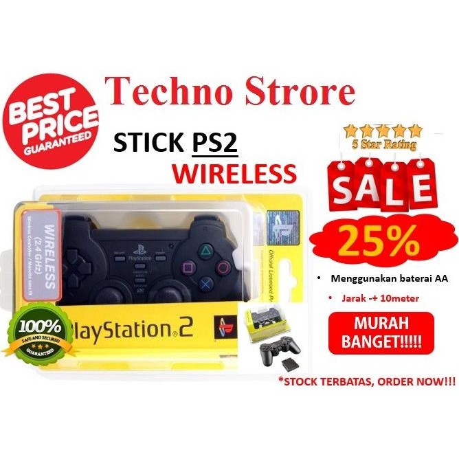BARU STIK / STICK PS2 WIRELESS (TANPA KABEL) ORI PABRIK (KW) PALING MURAH