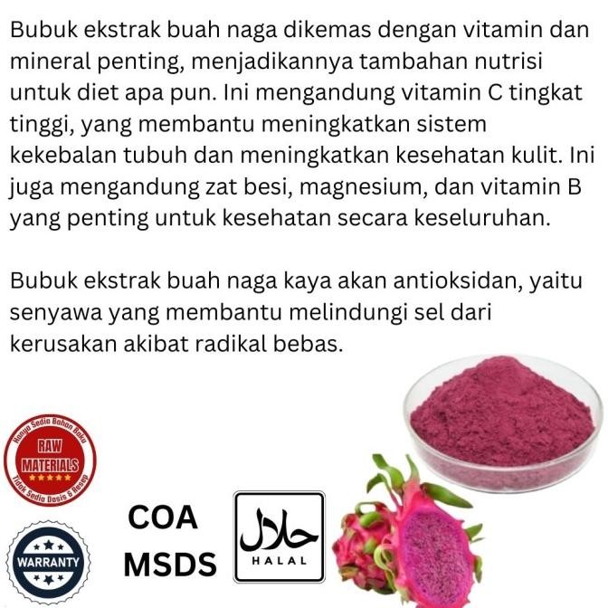 

Terbaru Bubuk Ekstra Buah Naga 100Gr Food Grade / Extract Powder Dragon Fruit 100Gram Pure Natural