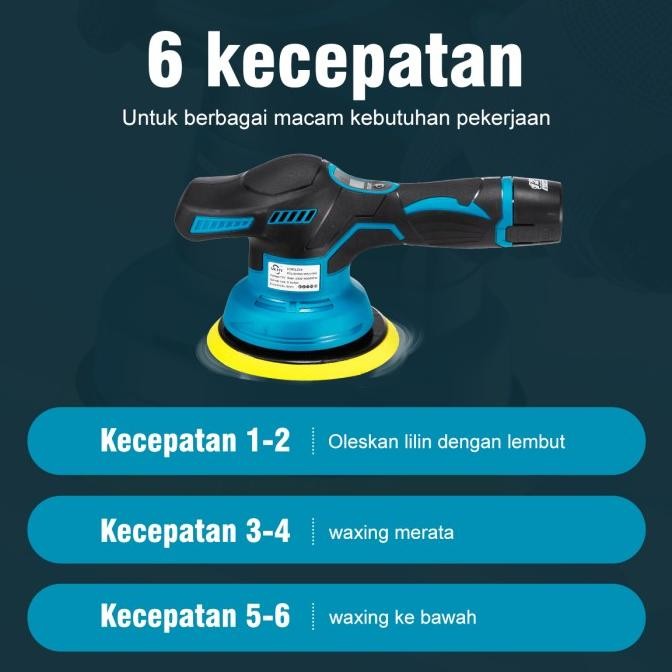 Cordless Mesin Poles 12V Polisher Machine 6" Multifungsi  Electronic polisher  body motor baterai me