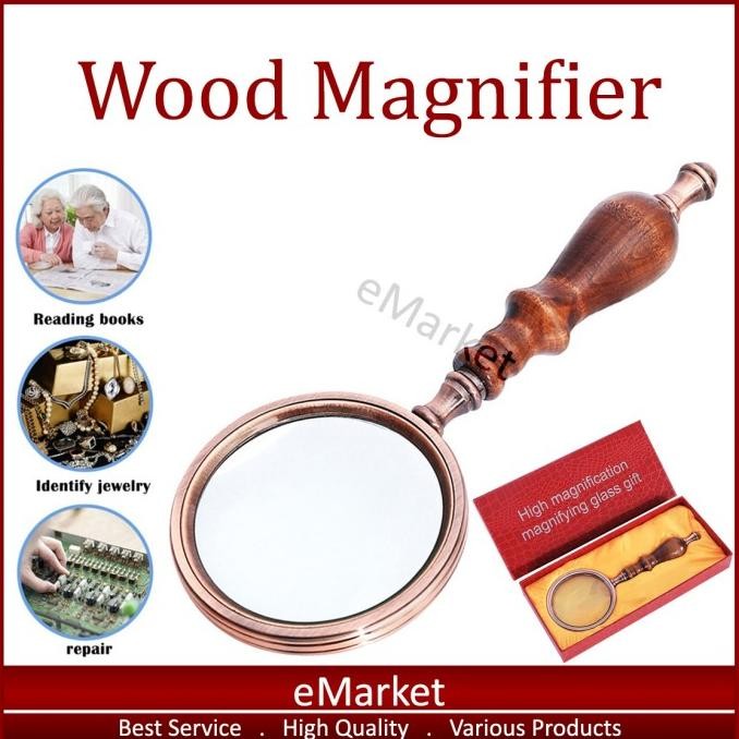 

Sale! Kaca Pembesar Motif Kayu Retro / Vintage Lup Lensa Handheld Magnifier