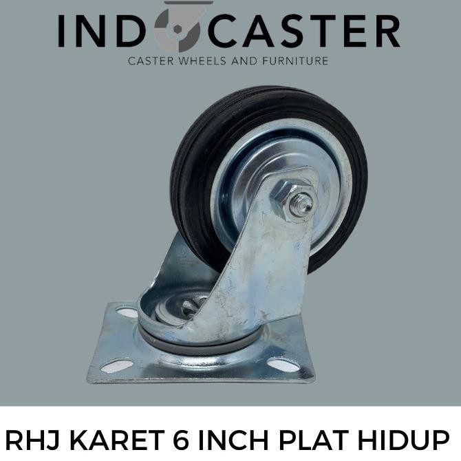promo roda karet roda troli roda lori rhj plat hidup 6"