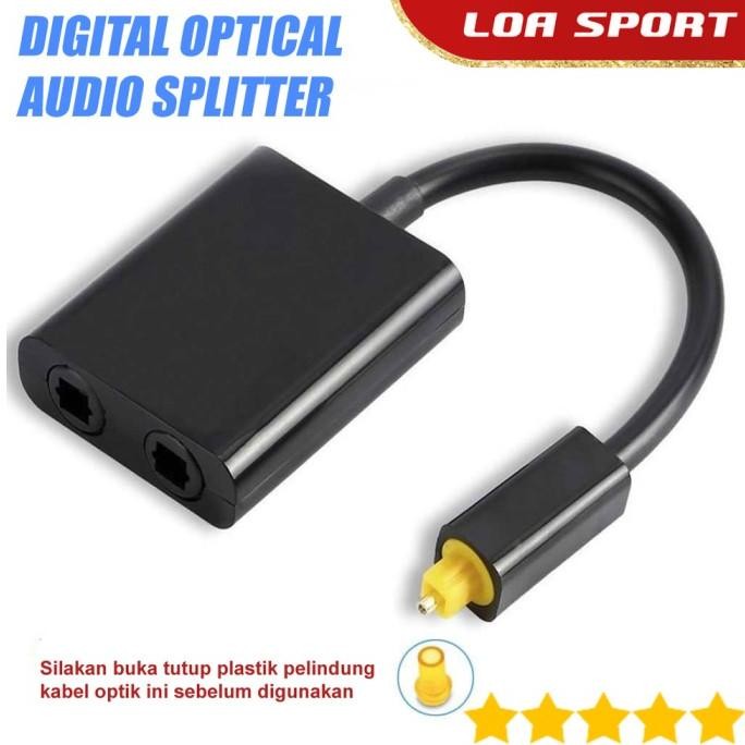 Splitter Audio Digital Optical Toslink 2 Way Output SPDIF
