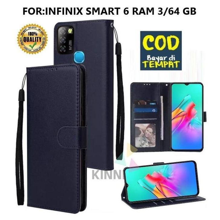 SIAP KIRIM CASING HP INFINIX SMART 6 RAM 3/64 GB | SMART 5 WALLET CASE KULIT CASING DOMPET CASE WALL