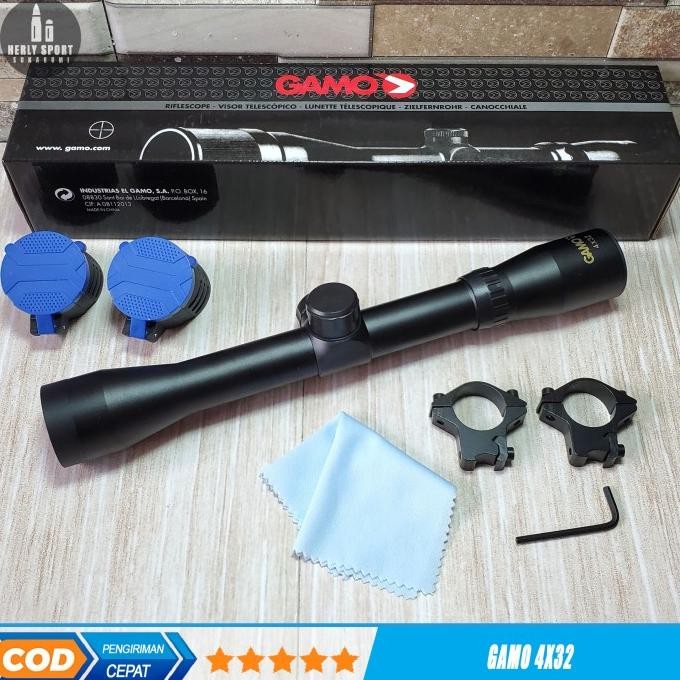 Terlaris Telescope GAMO 4X32 Teleskop 4X32 GAMO Ringan Teleskop Mildot SALE