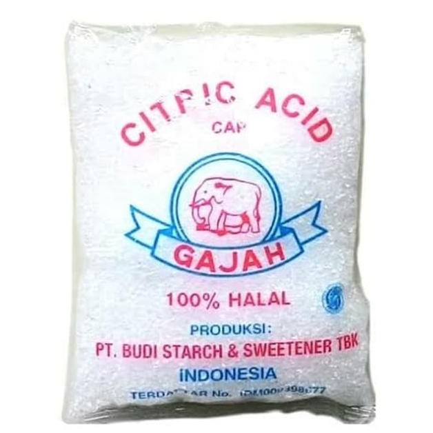 

Terbaru Citrun/Citric Acid Cap Gajah [50Gram /200 Pcs /1 Karton ]