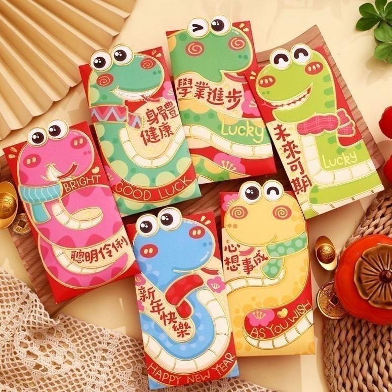 

t-56 (CLS) ANGPAO 3D ISI 6 CUTE DRAGON ULAR SNAKE IMLEK 2024 sincia kuping naga lucu chinese new year cny n Termurah