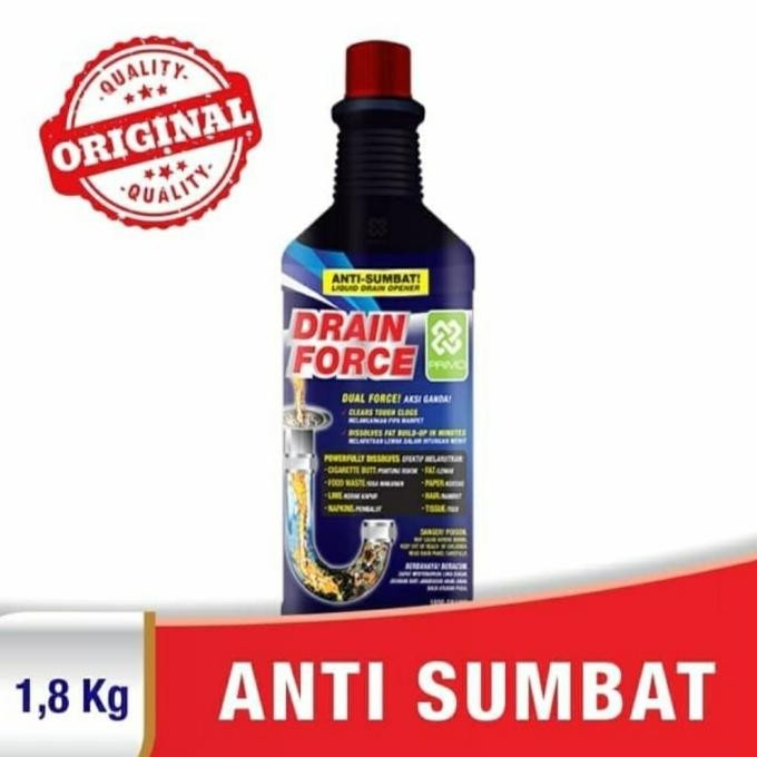 DRAIN FORCE 1800 /ANTI SUMBAT /OBAT WC MAMPET AMPUH/SALURAN MAMPET