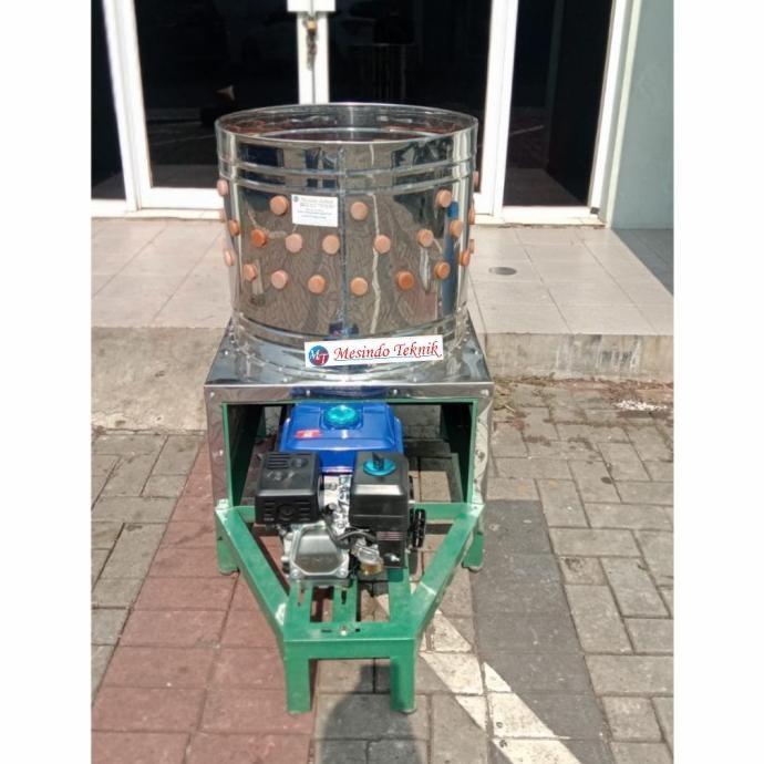 Mesin cabut bulu ayam 5 Ekor steinlis dengan Gear box + engine gx-200 murah