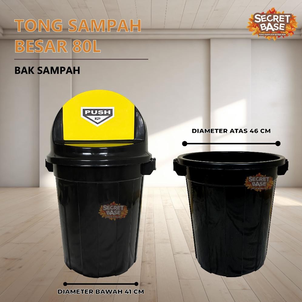 Uj-53 Tong Sampah Besar 80L - Tempat Sampah Besar Luar Rumah / Kotak Sampah / Bak Sampah