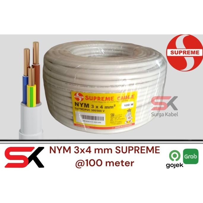 Nym 3X4Mm Supreme/ Kabel Kawat 3 X 4Mm/ Kabel Indoor 3X4 Mm/ Kabel Nym New Stok