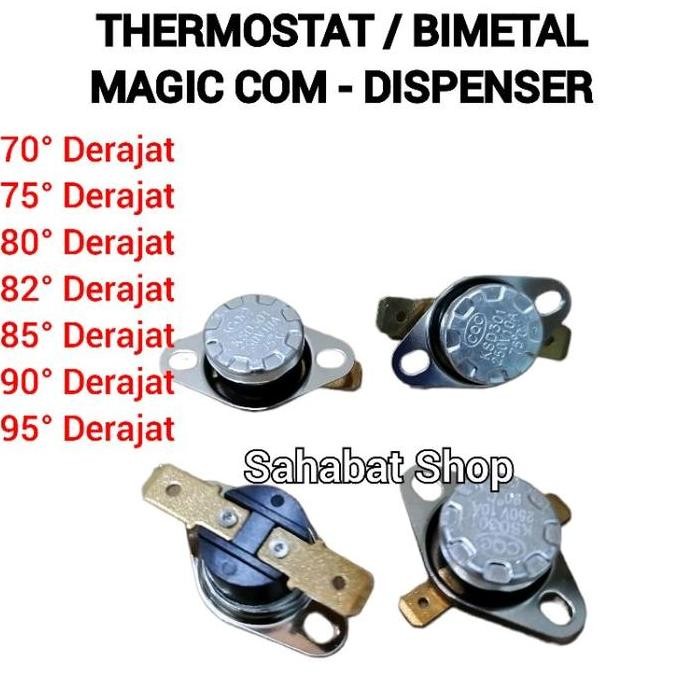 Thermostat Bimetal Untuk Magic Com / Dispenser Multi Semua Merk Lengkap 70 75 80 82 85 90 95 Derajat