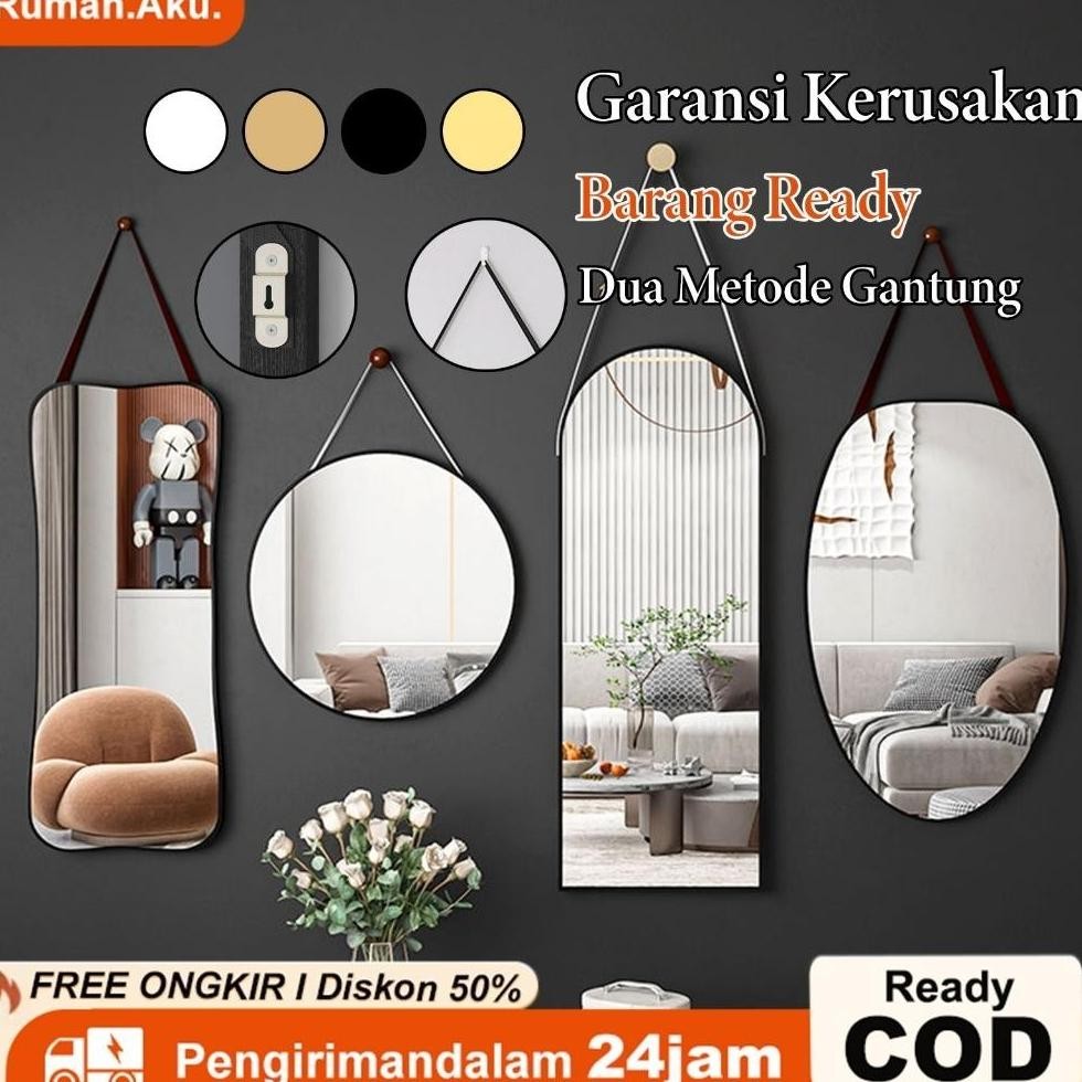 RA Cermin Full Body Cermin Dinding Cermin Bulat Cermin Rias Cermin Dinding Kaca Full Body