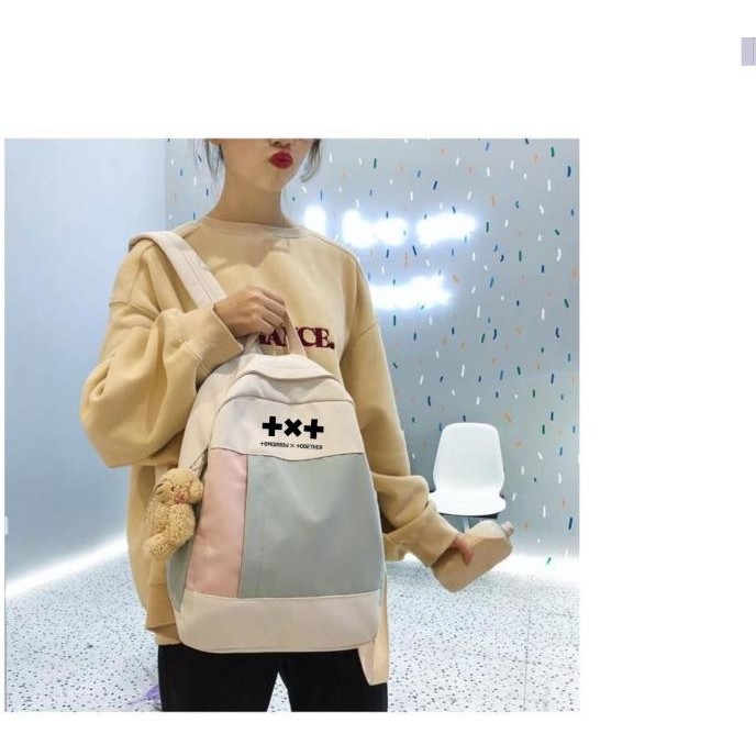 RedArtos PVJ - Tas Ransel Sekolah TXT kpop School Backpack Perempuan Aestetic Berkualitas