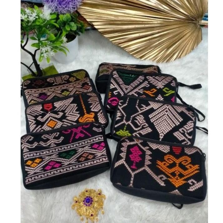 Diskon Tas Clutch Domsel Songket Bordir Souvenir Khas Bali Murah