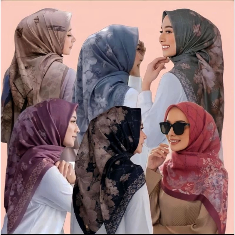 Hijab Segi Empat Motif Voal Segi Empat Motif Azara Scarves Azara Oskara Umama Voal Miracle Motif Uma