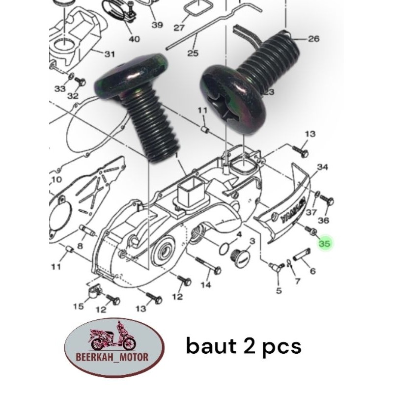 Baut Cover CVT motor Mio Smile Mio Sporty