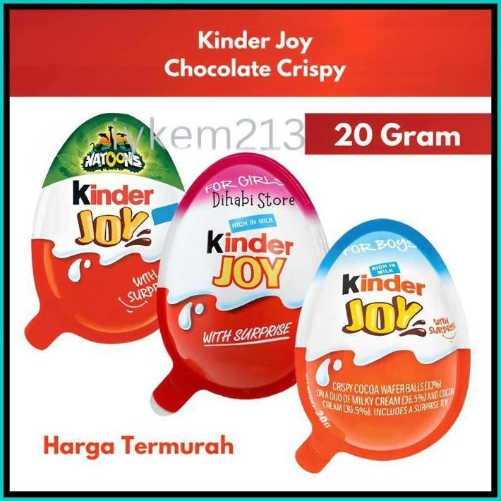 

KINDER JOY CHOCOLATE CRISPY GIRLS, BOYS, NATOONS 20 GRAM