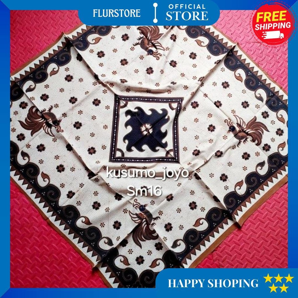 Udeng Batik  Semi Tulis Segi Empat 1-25 Motif Promo Puncak