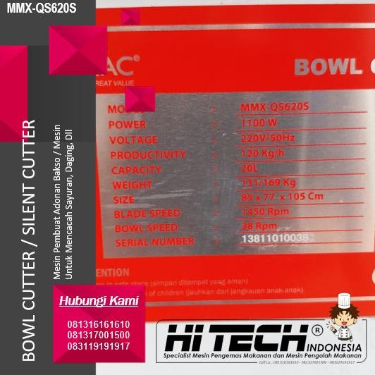 Promo Bowl Cutter Fomac Mmx-Qs620S Silent Cutter Mesin Adonan Bakso
