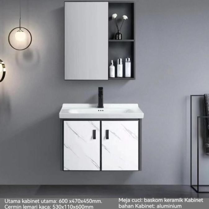 Kabinet Lemari Kamar Mandi Wastafel Set Lemari Cermin Kamar Mandi