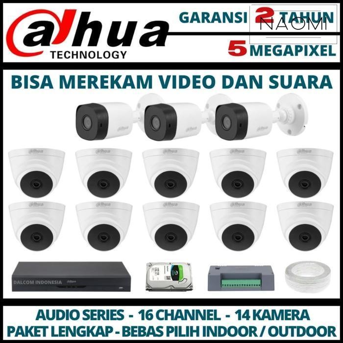 Baru Paket Cctv Dahua 5Mp Dvr 16 Channel 13 Kamera