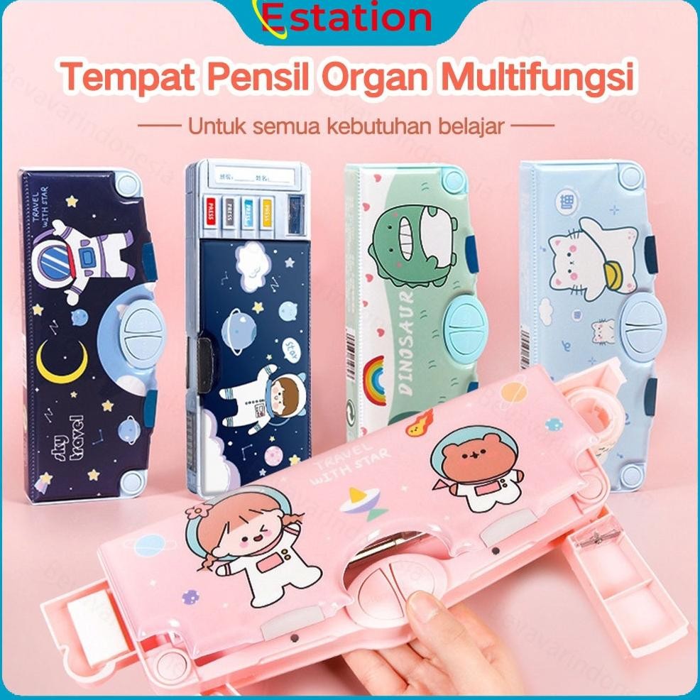 

ESTATION - TEMPAT PENSIL MULTIFUNGSI MOTIF UNICORN / DINOSAURUS / ASTRONOT UNTUK ANAK KARTUN LAPISAN